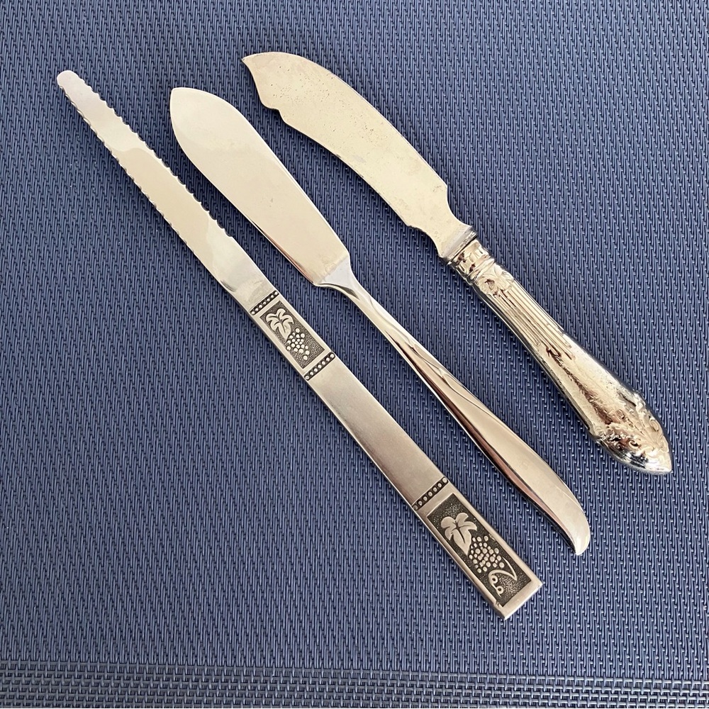 Vintage Silver metal Knives Butter Knife Cheese Knife etc